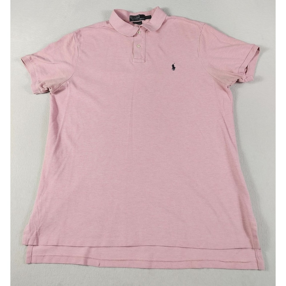Polo By Ralph Lauren Polo Shirt Mens XL Pink Custom Fit Short‎ Sleeve Preppy